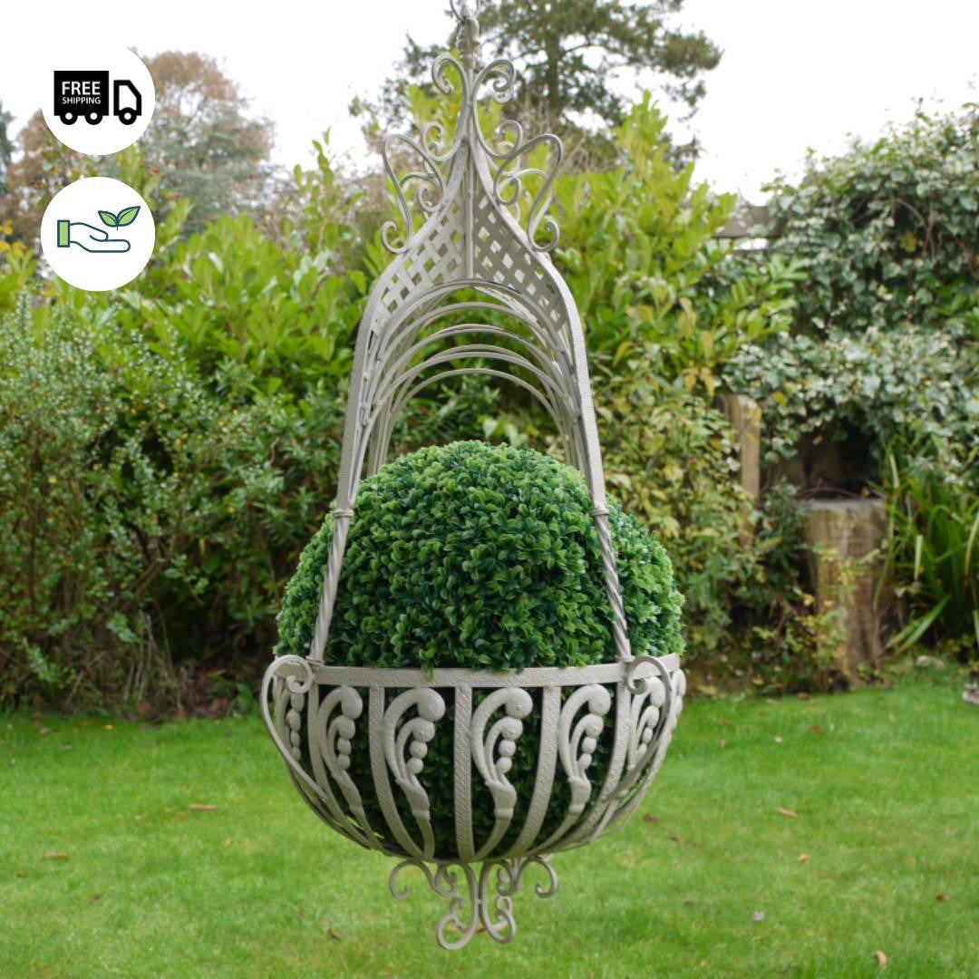 199 Large Cream Hanging Basket