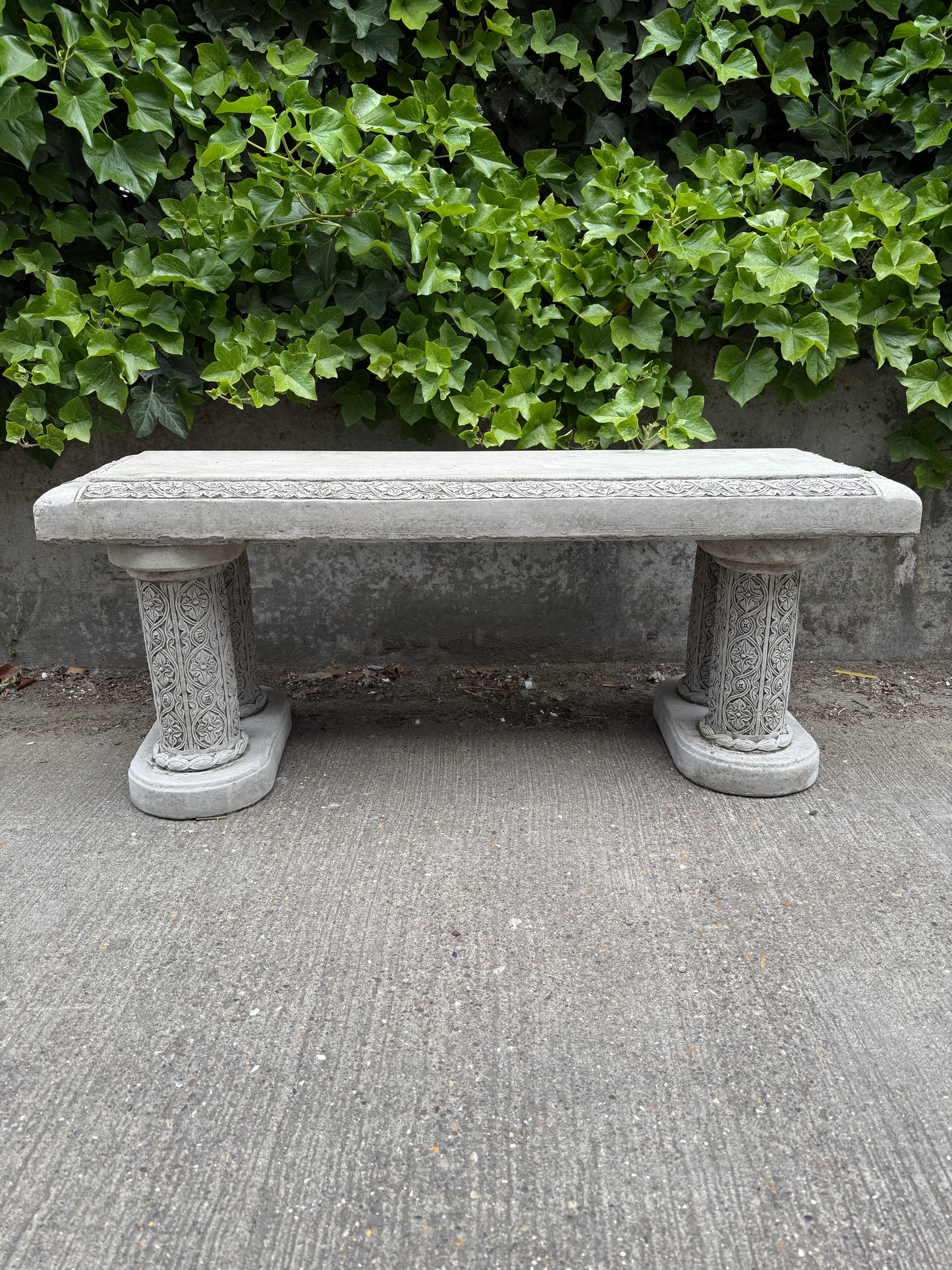 Large Stone Ornate Bench Seat