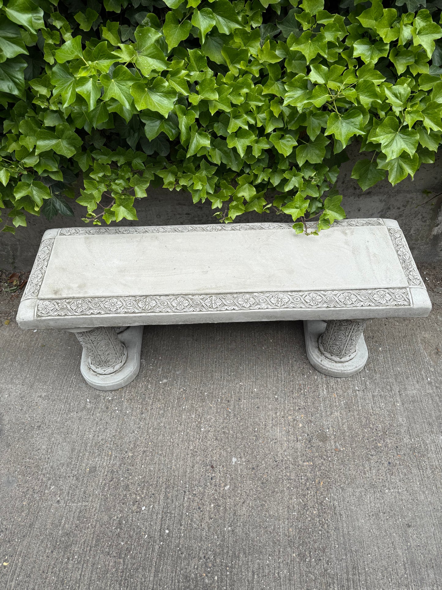 Large Stone Ornate Bench Seat