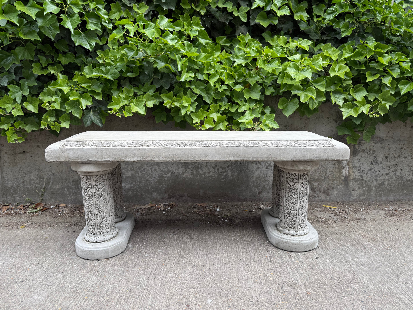 Large Stone Ornate Bench Seat