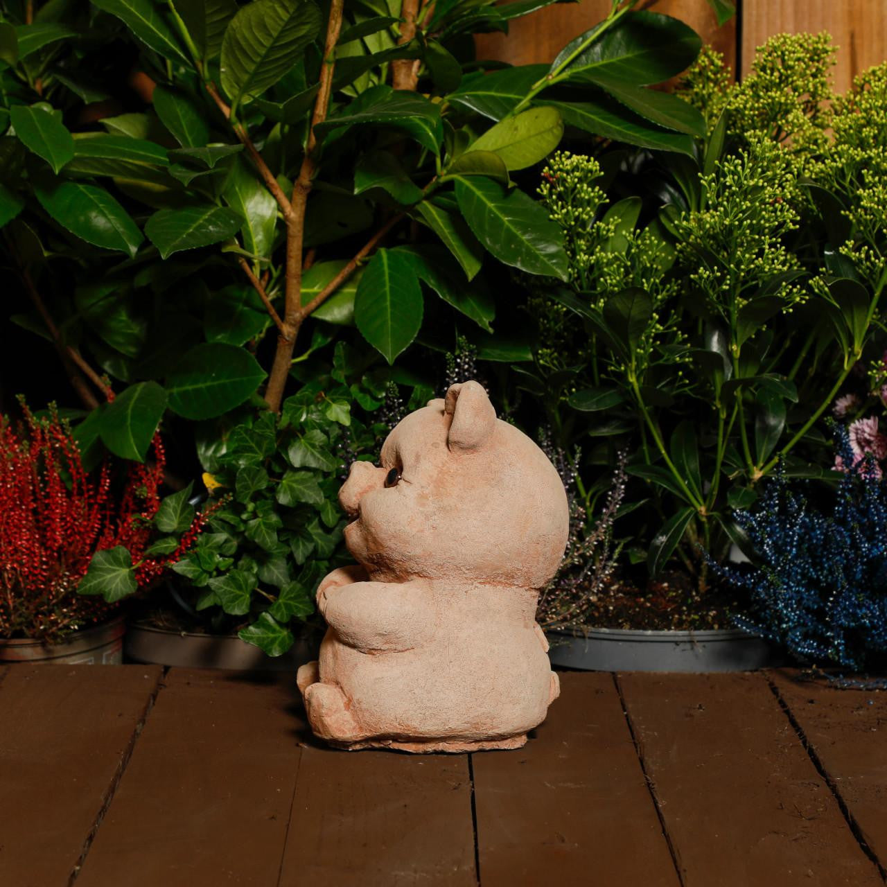 Adorable Small Cast Stone Cute Pig Garden Statue