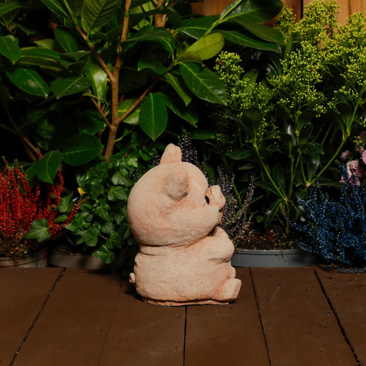 Adorable Small Cast Stone Cute Pig Garden Statue