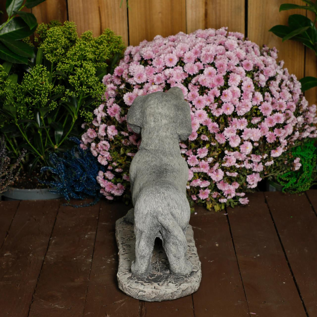 Adorable Stone Cast Dachshund Statue