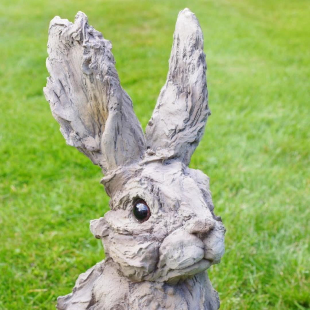 Adorable Wood Effect Rabbit Garden Ornament