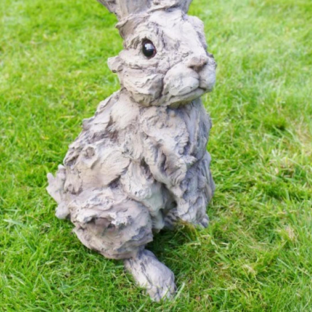 Adorable Wood Effect Rabbit Garden Ornament