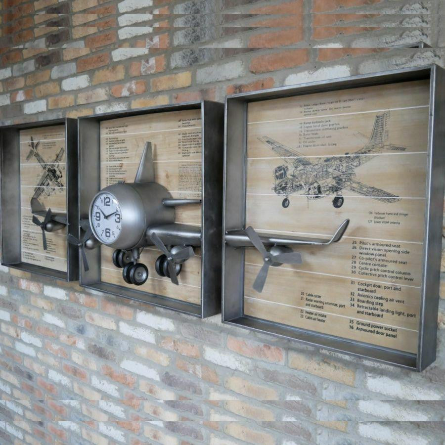 Aeroplane Clock Wall Decoration
