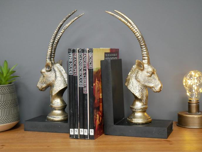 Antelope Bookends Shelf Tide statues
