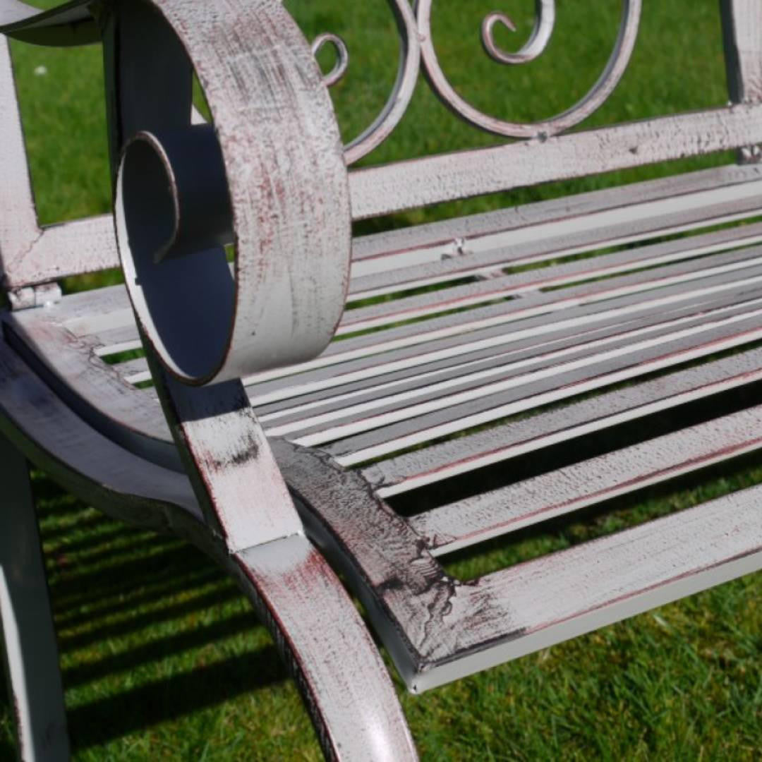 Antique Grey Garden Bench