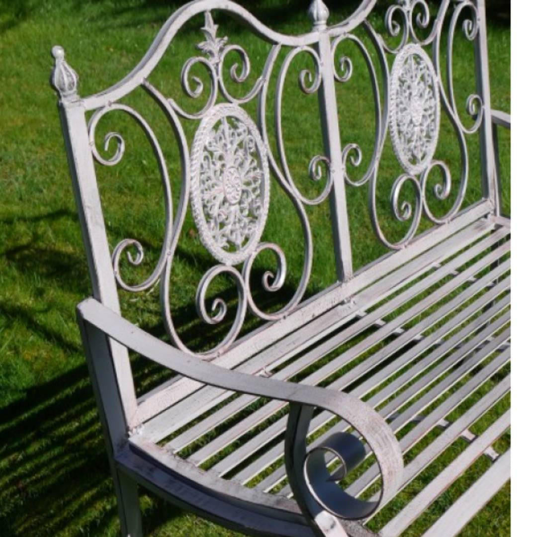 Antique Grey Garden Bench