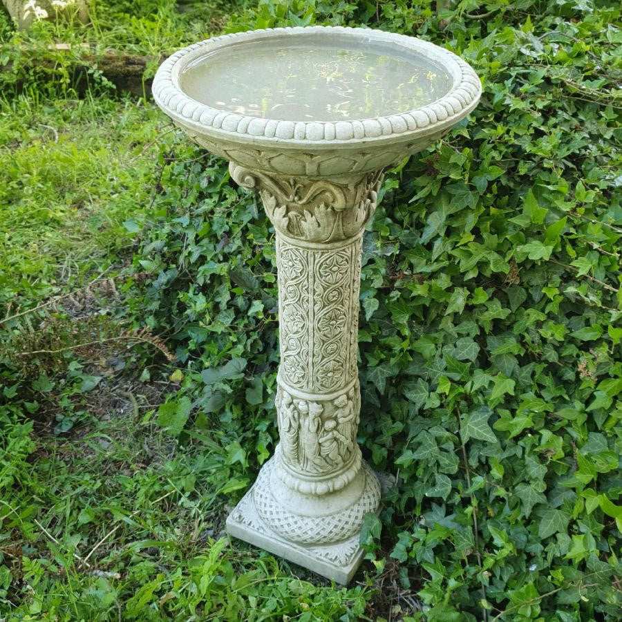 Arcadian style Elegant Stone cast Birdbath