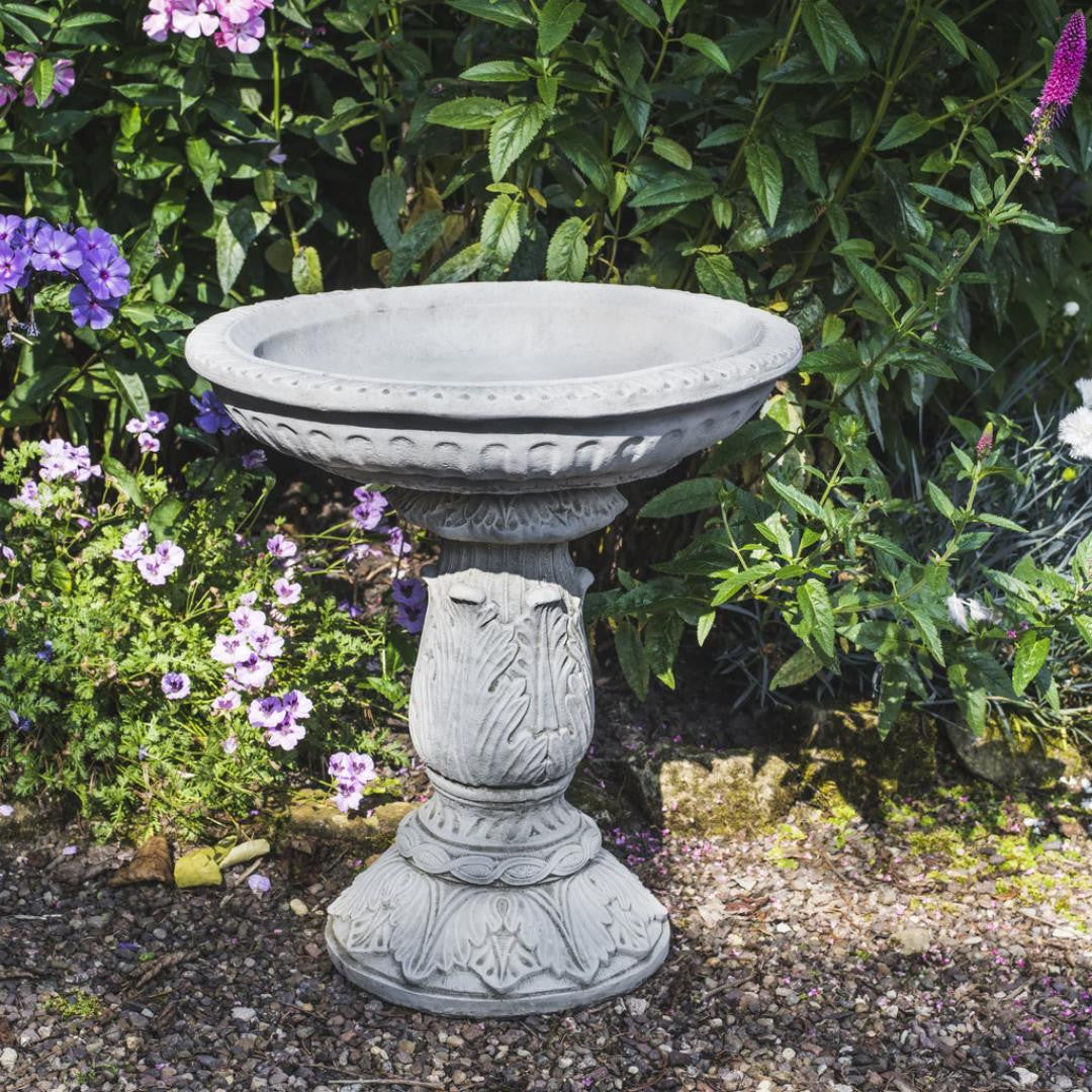 Beautifully Designed Ornate Stone Birdbath by DGS Statues