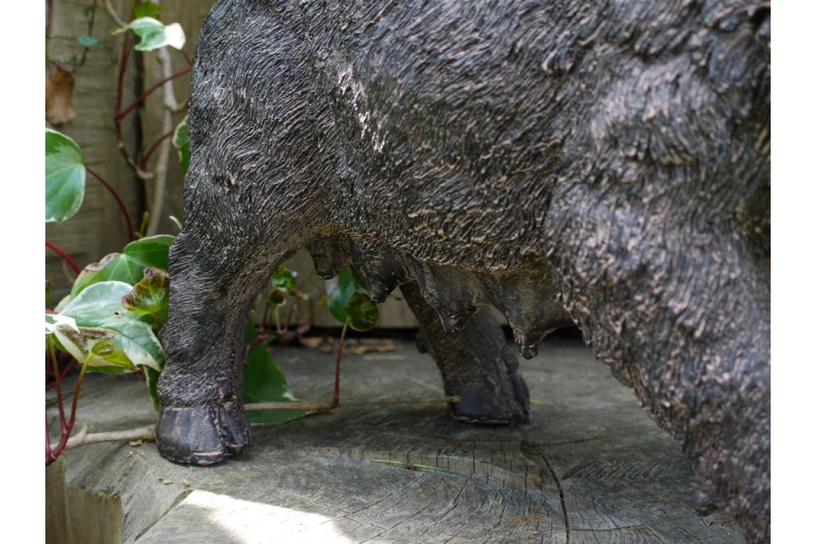 Black Pig Outdoor Ornament