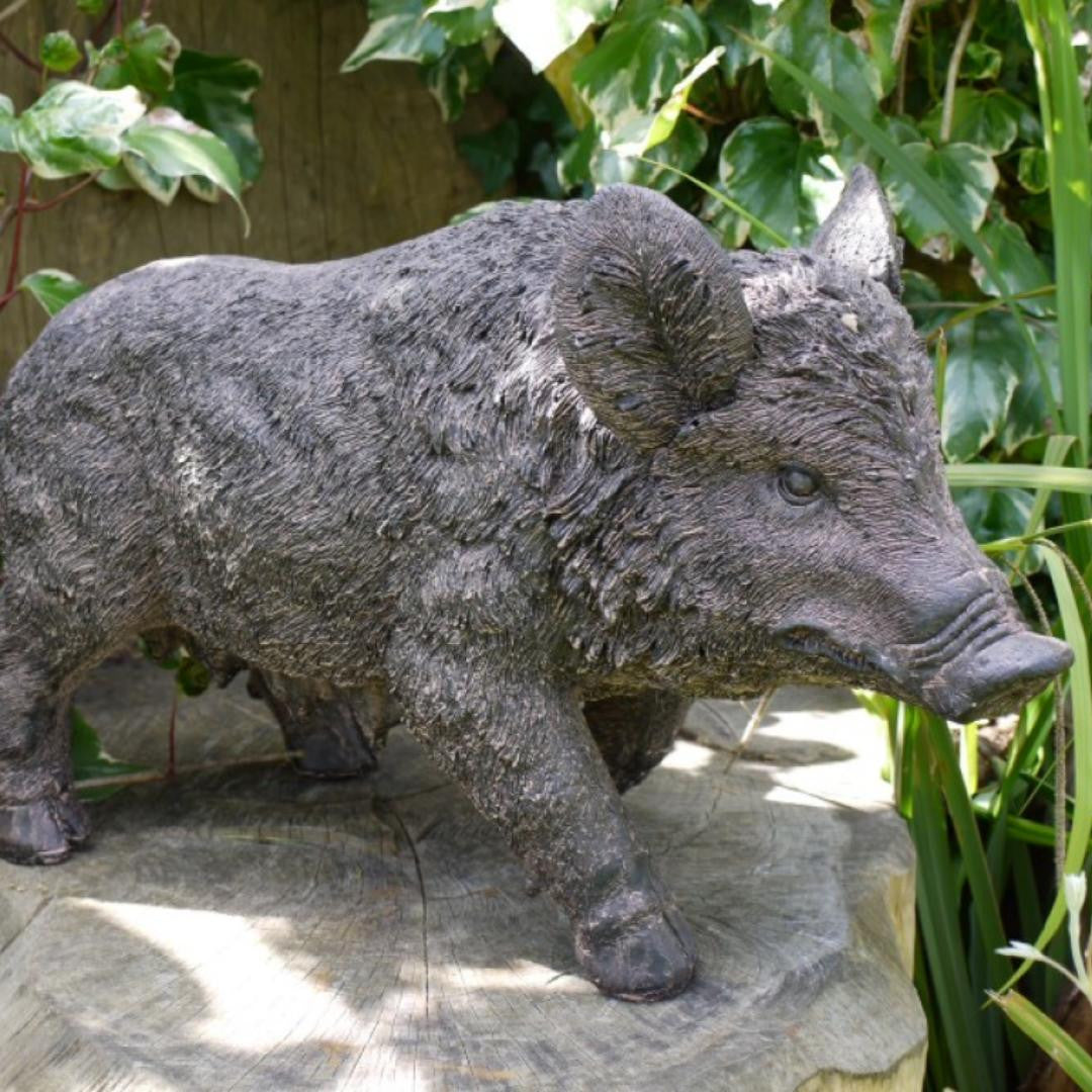 Black Pig Outdoor Ornament