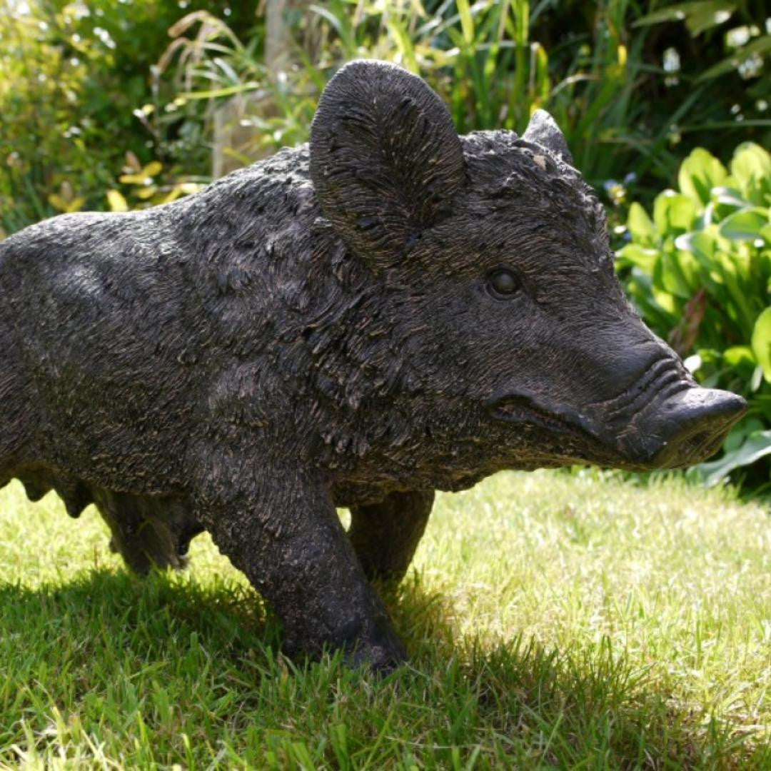 Black Pig Outdoor Ornament