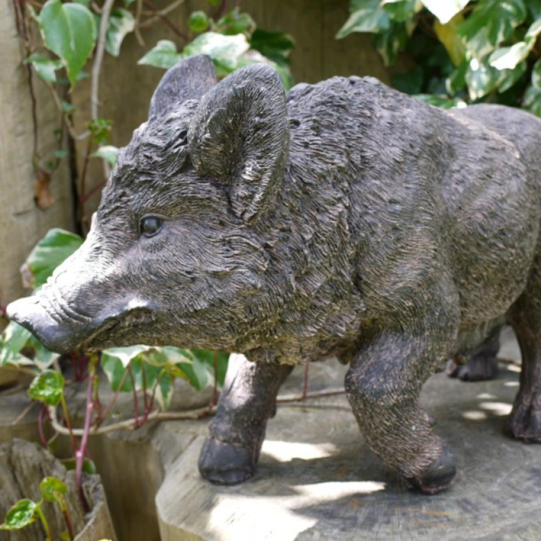 Black Pig Outdoor Ornament