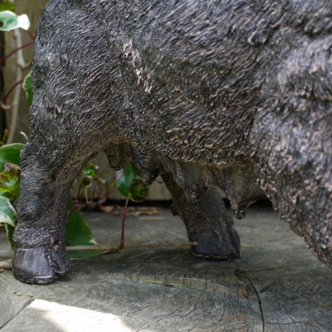 Black Pig Outdoor Ornament