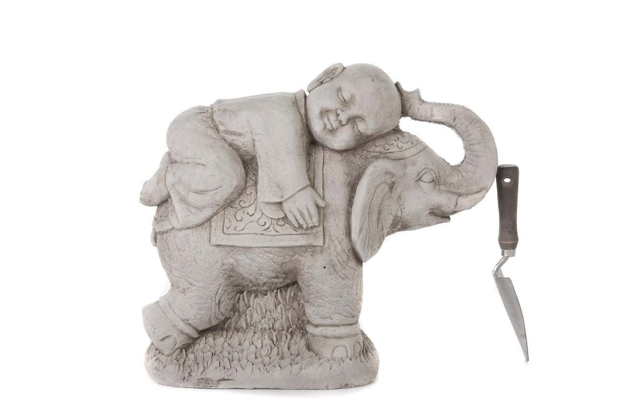 Boy Buddha on Elephant Garden Ornament