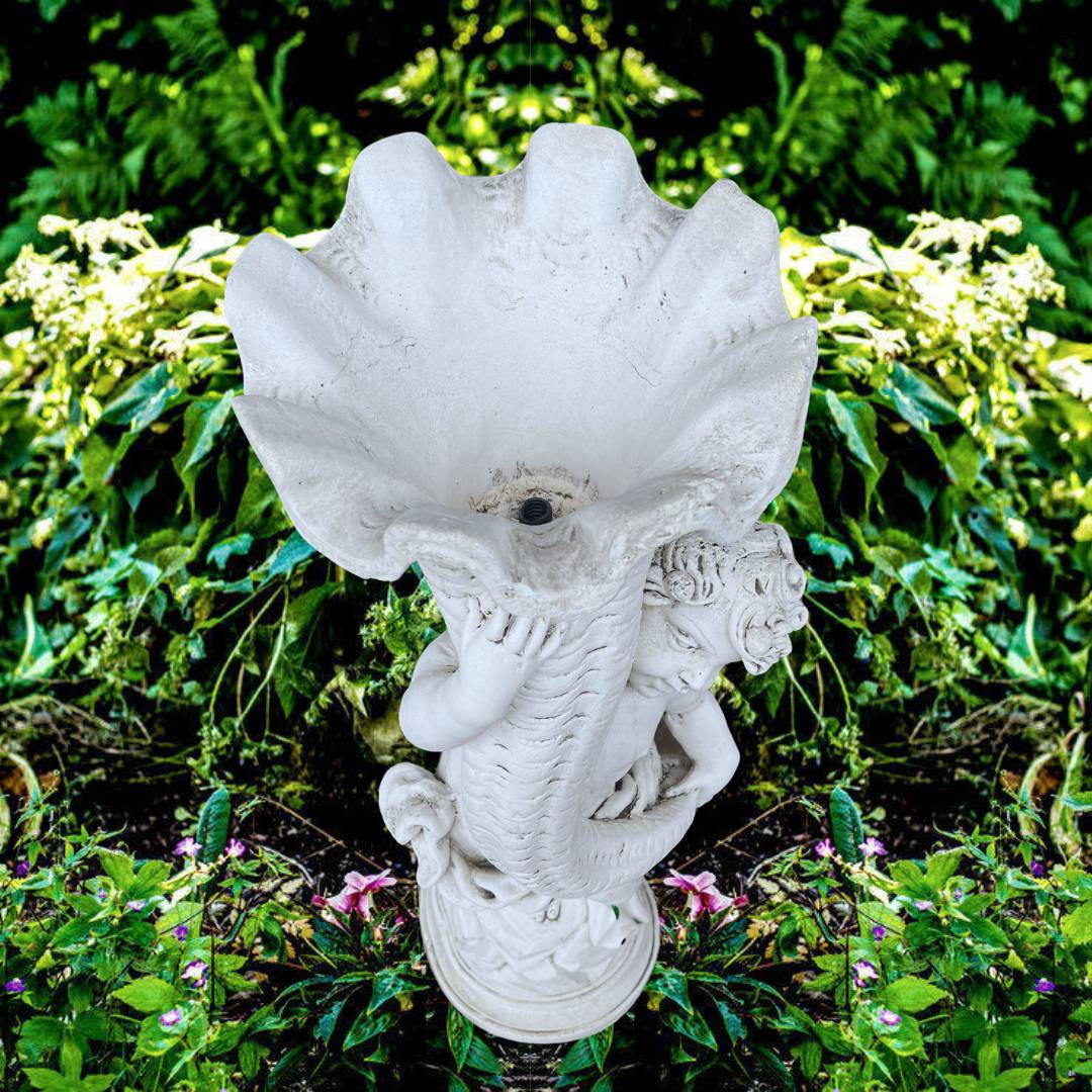 Boy Holding a Horn Planter statue