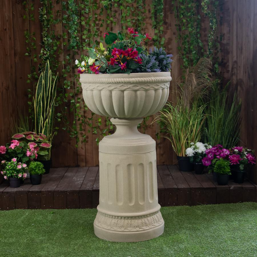 Breathtaking Sandstone Royale Urn On Rounded Plinth