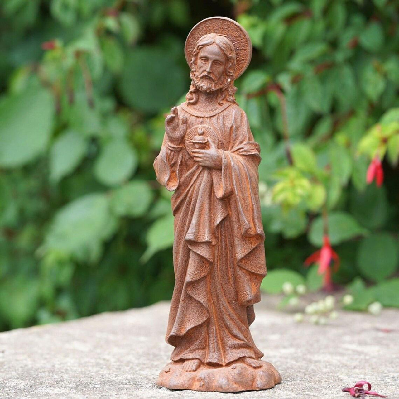 Cast Iron Jesus Garden Ornament Home Decor Statue