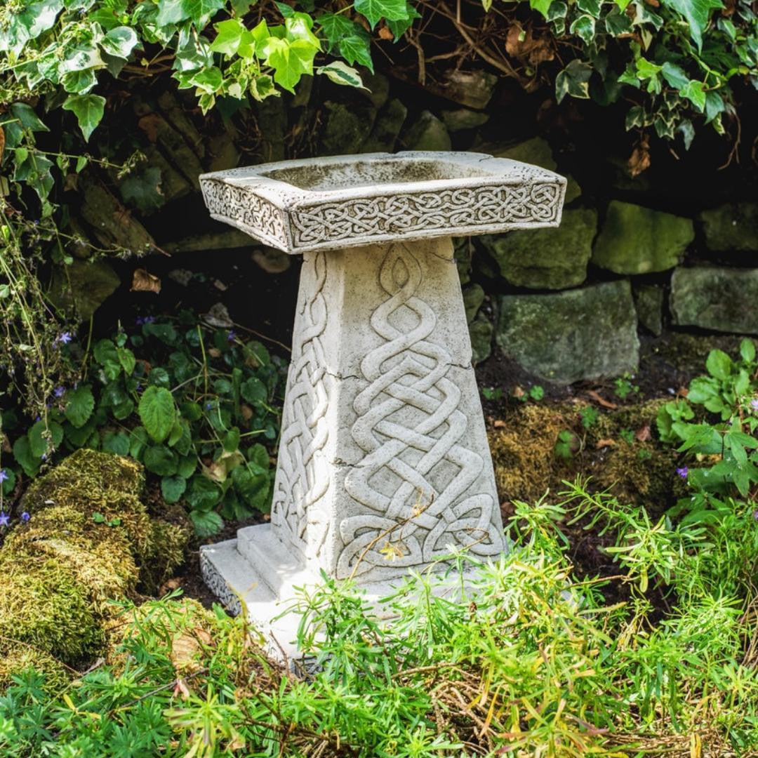 Celtic style Birdbath with Square Top