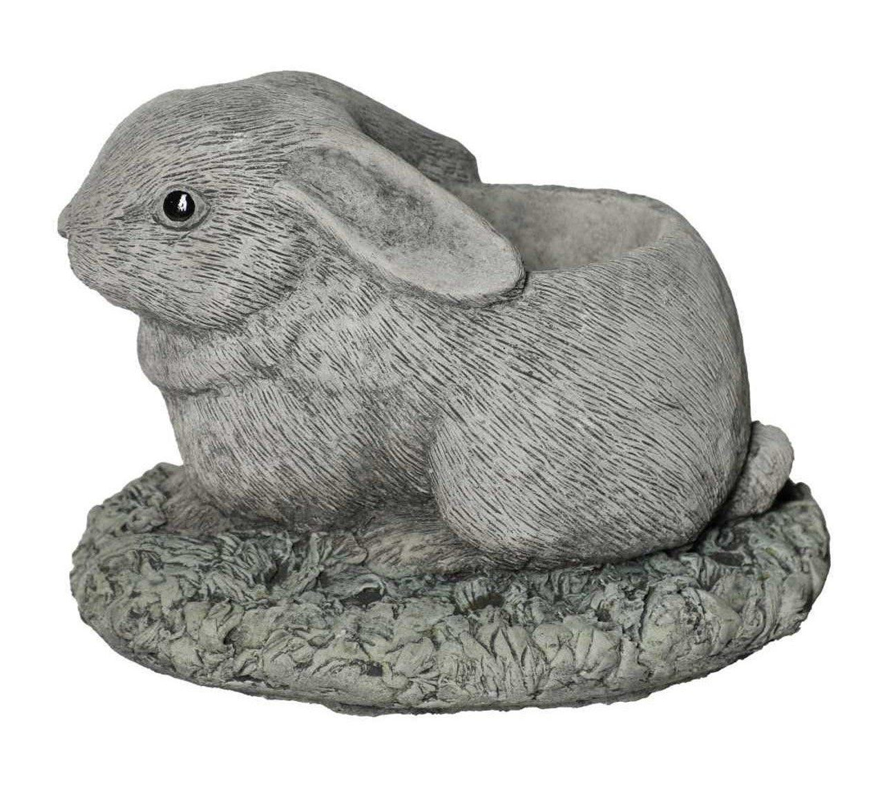 Charming Stone Cast Rabbit Planter for Flowers or Herbs