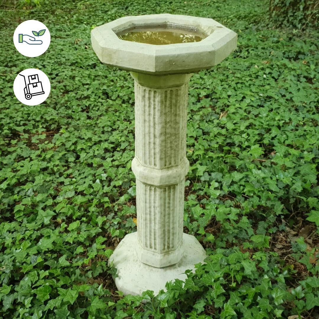 Cheltenham Tall Birdbath with Octagonal Top