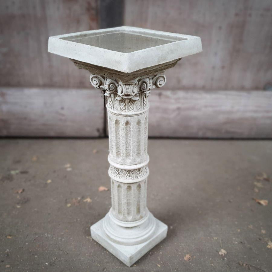 Classic Corinthian Birdbath with Square Top