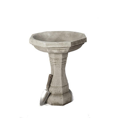 Classic Octagonal Design Garden Birdbath