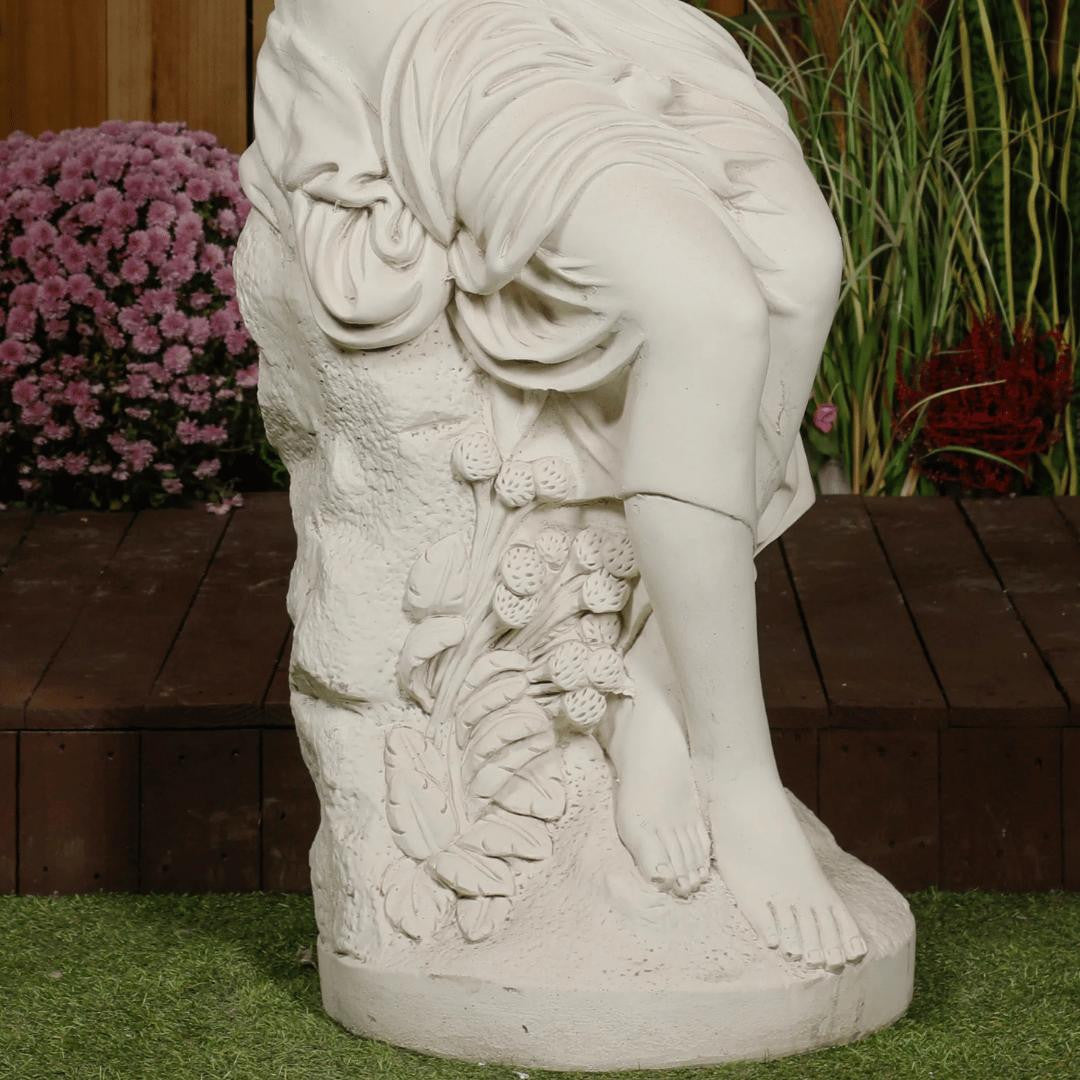 Classic White Stone Flower Lady Garden Ornament