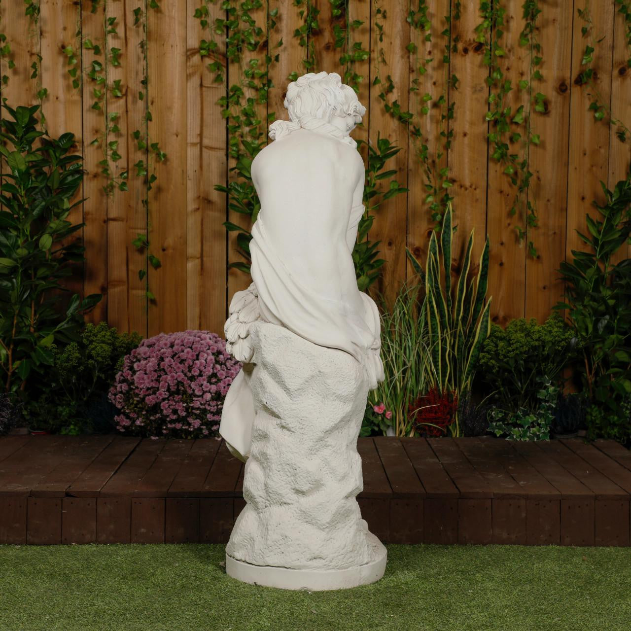 Classic White Stone Flower Lady Garden Ornament