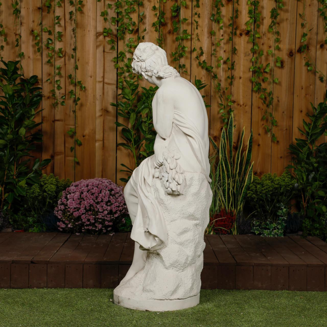 Classic White Stone Flower Lady Garden Ornament