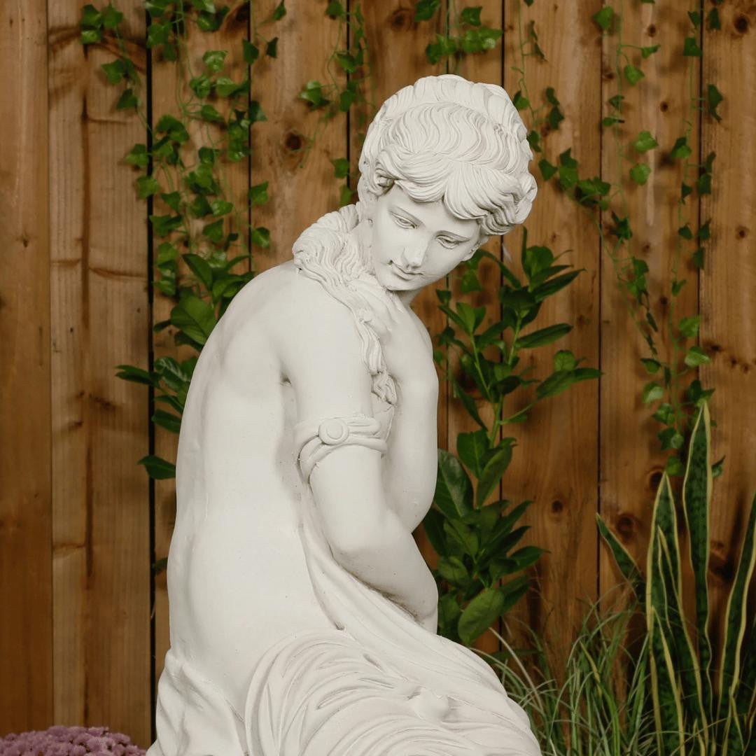 Classic White Stone Flower Lady Garden Ornament