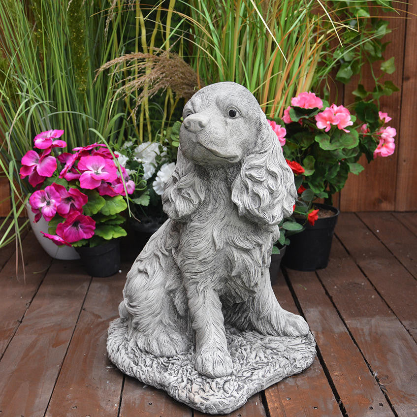 Cocker Spaniel Dog Stone Cast Garden Ornament