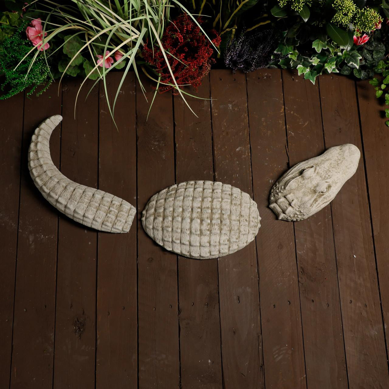 Crocodile Stone Cast Garden Ornament