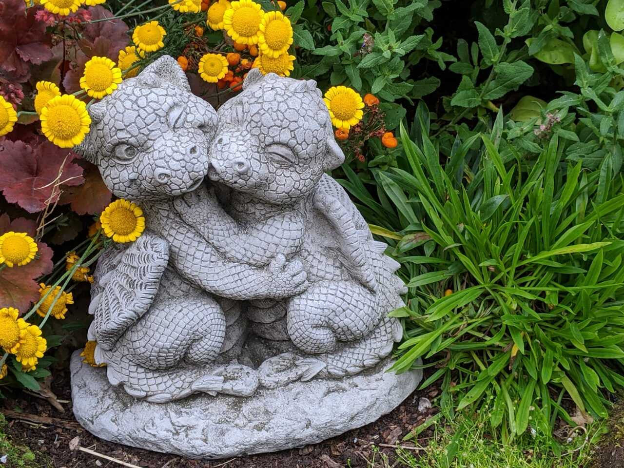 Cute Dragon Lovers Small Garden Ornament