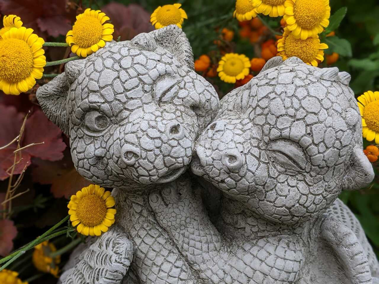 Cute Dragon Lovers Small Garden Ornament