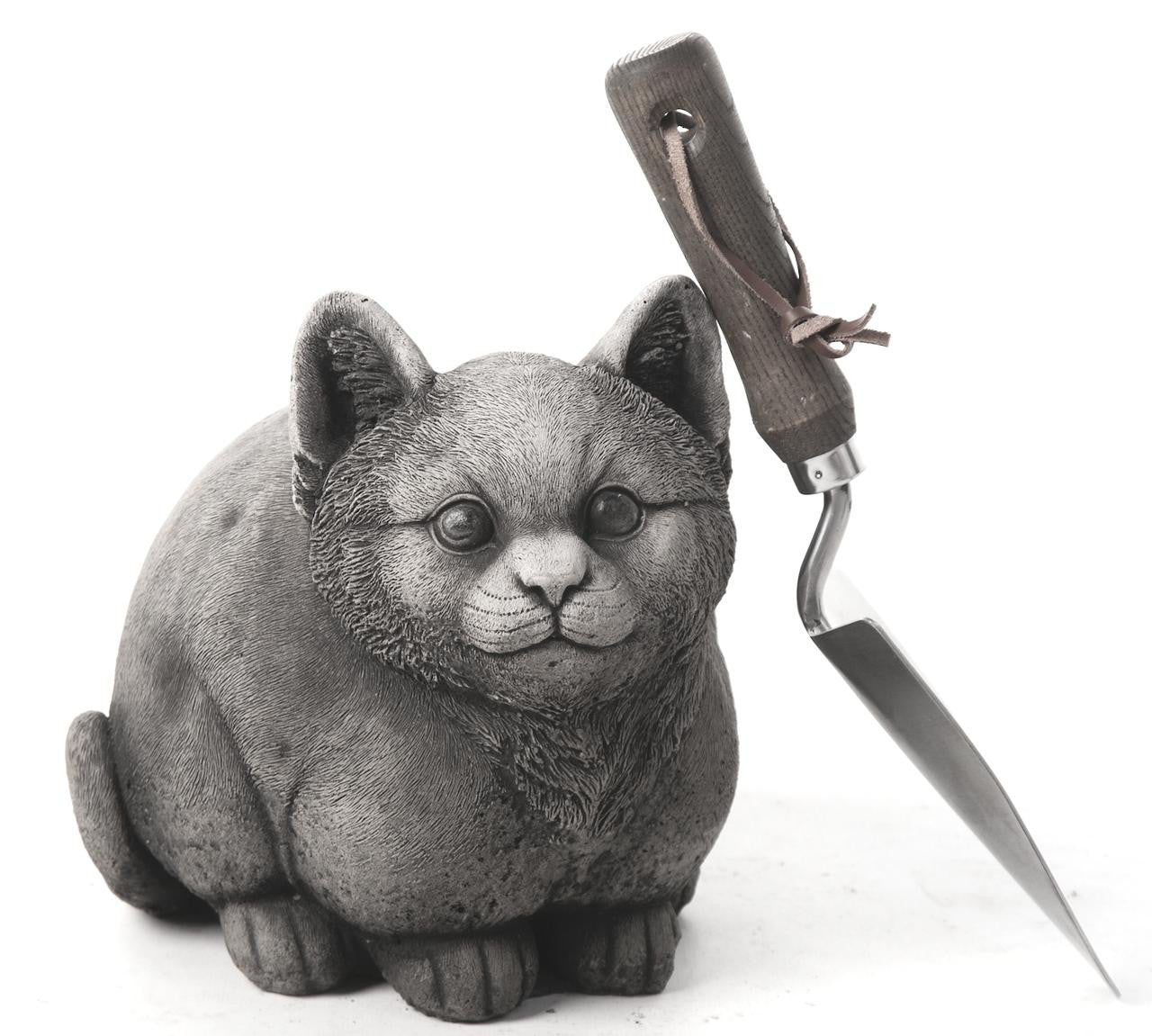 Cute Fat Cat Solid Stone Garden Ornament