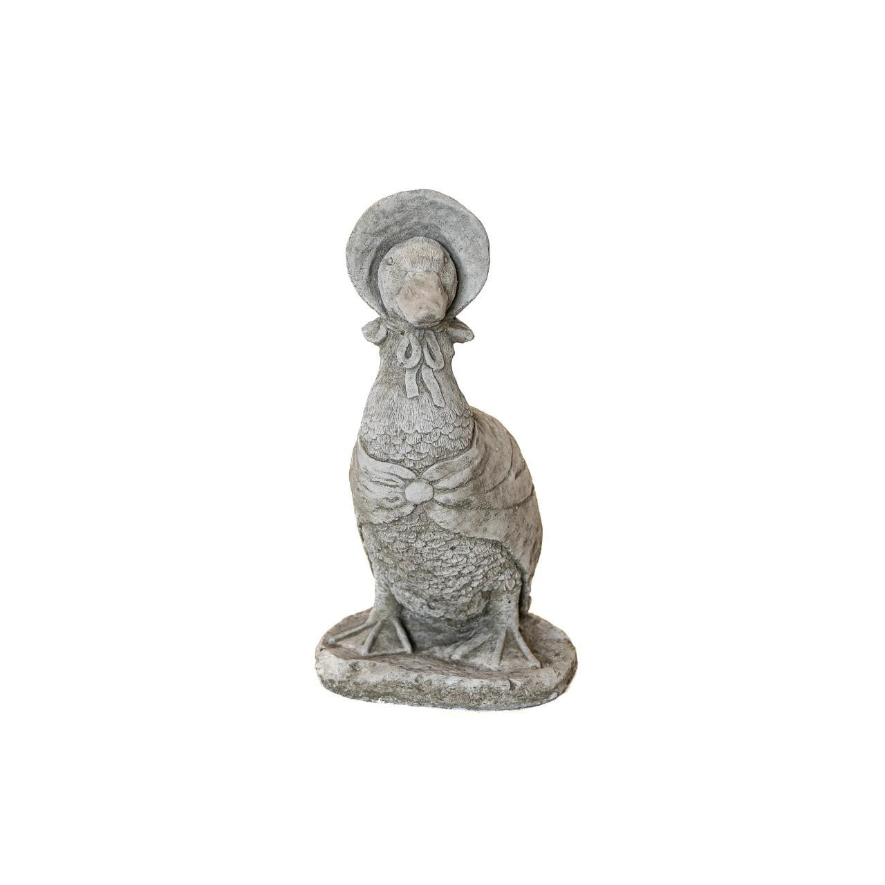 Cute Stone Cast Puddle Duck Medium Garden Sculpture