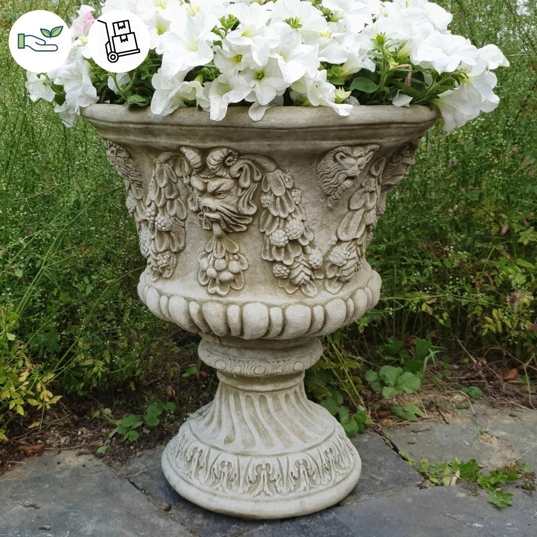 Detailed Stone-cast Bacchus Vase Pot