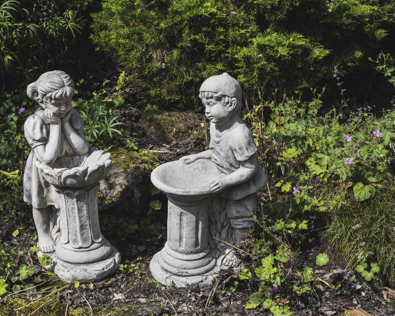 Dreaming Girl Garden Bird Bath