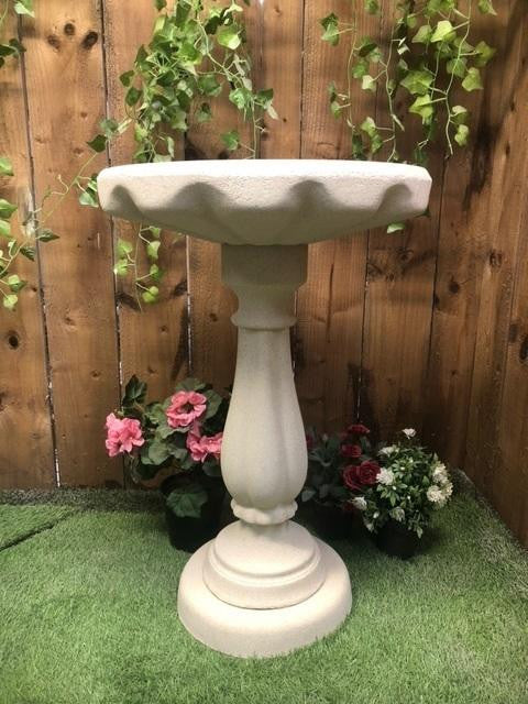 Elegant Tall Sandstone Birdbath