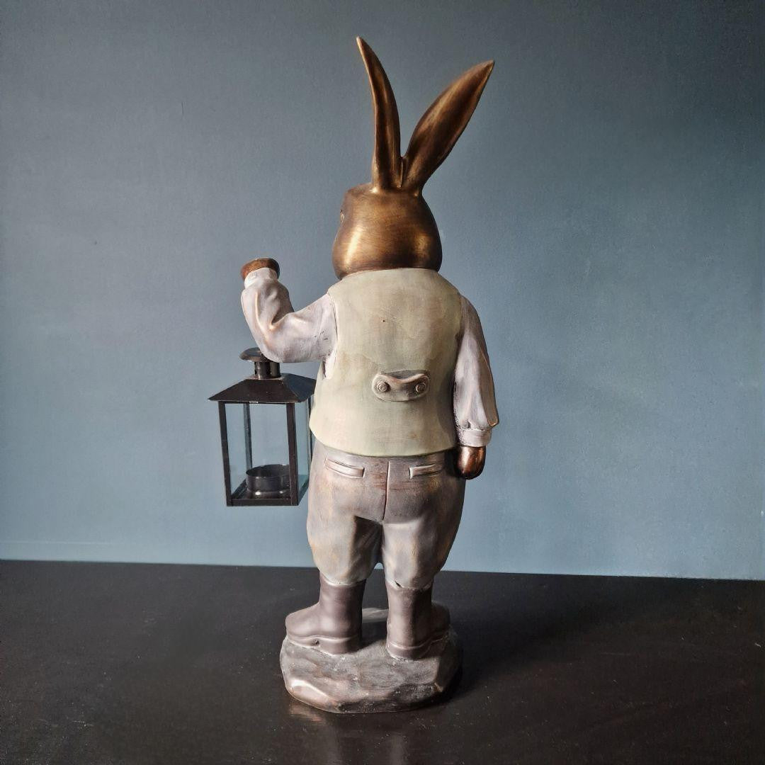 Enchanting Hare with Lantern Home Decor Ornament