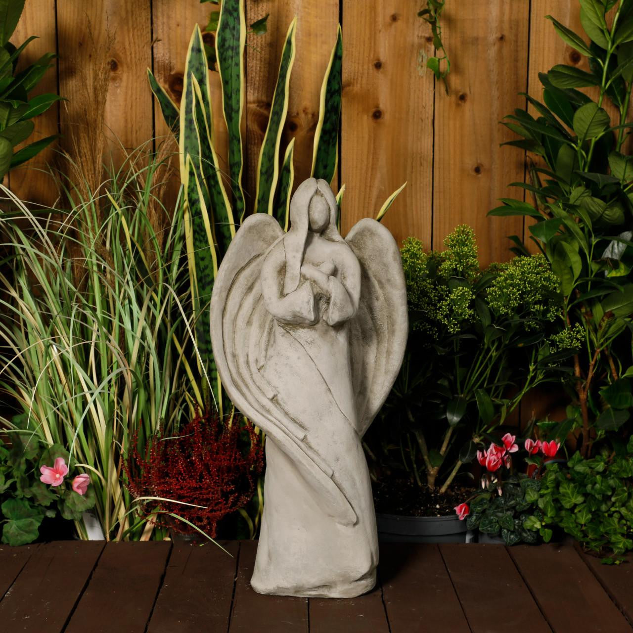 Sacred Winged Angel Stone Figure
