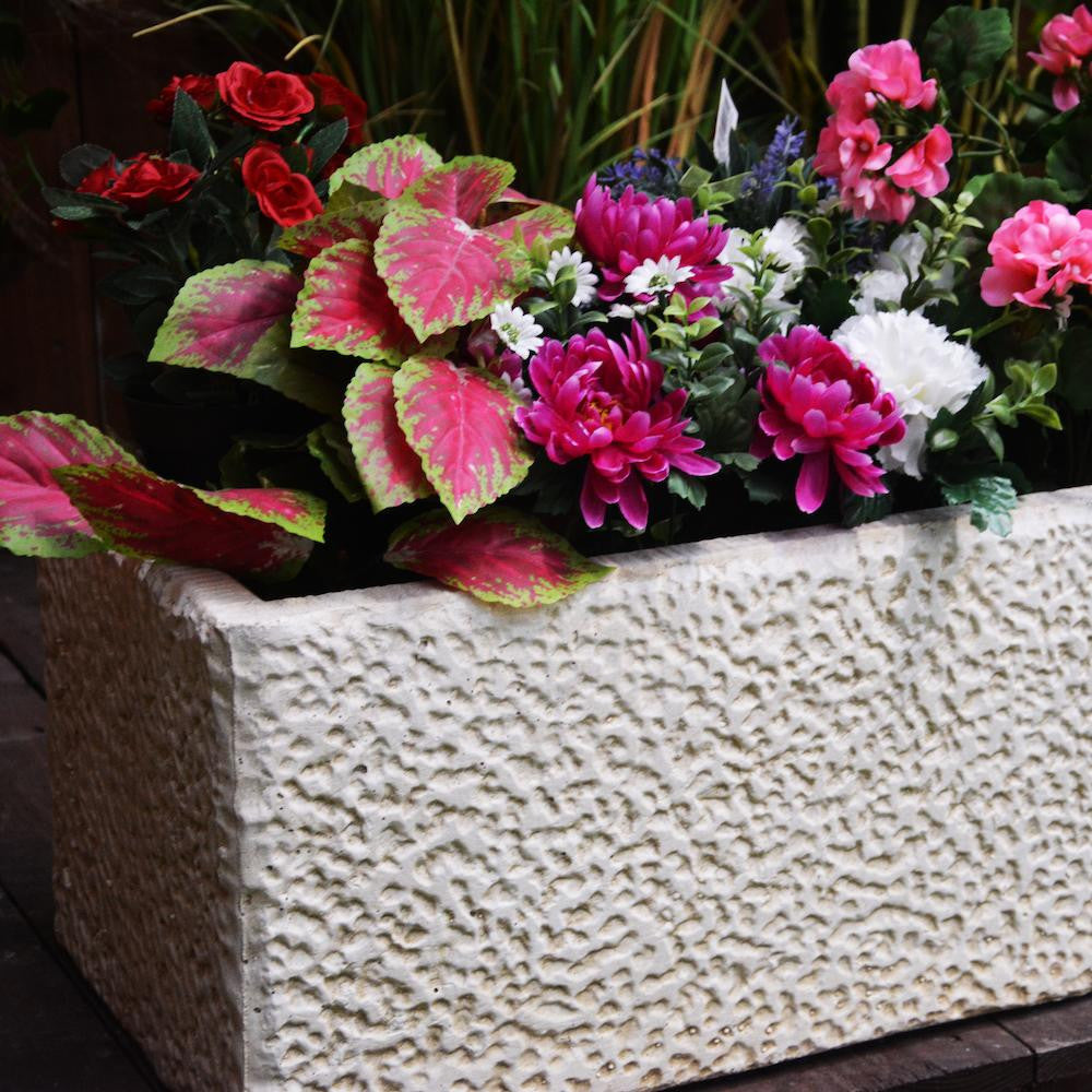 Extra Large Carved Design Stone Cast Trough