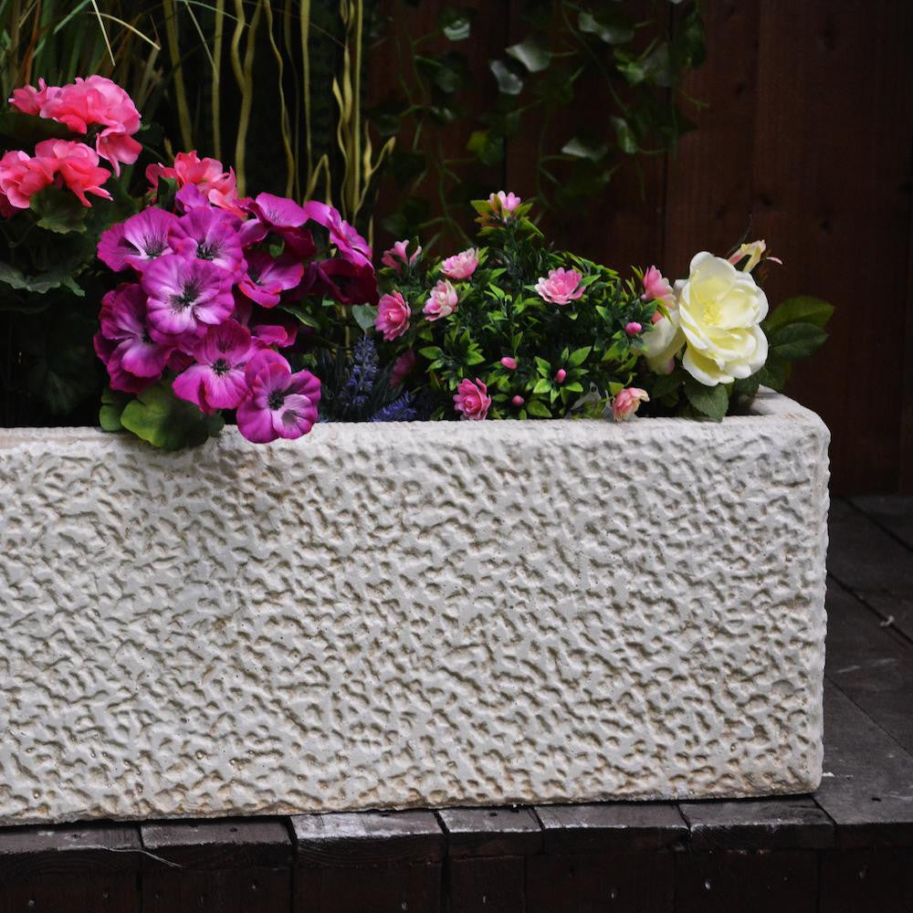 Extra Large Carved Design Stone Cast Trough