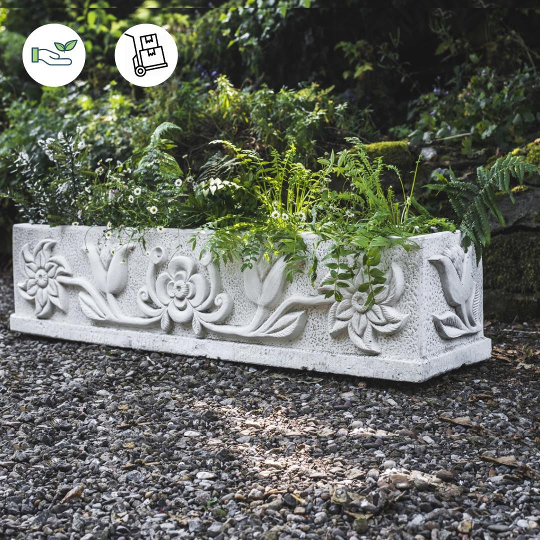 Extra Large Tulip design Stone Planter Trough