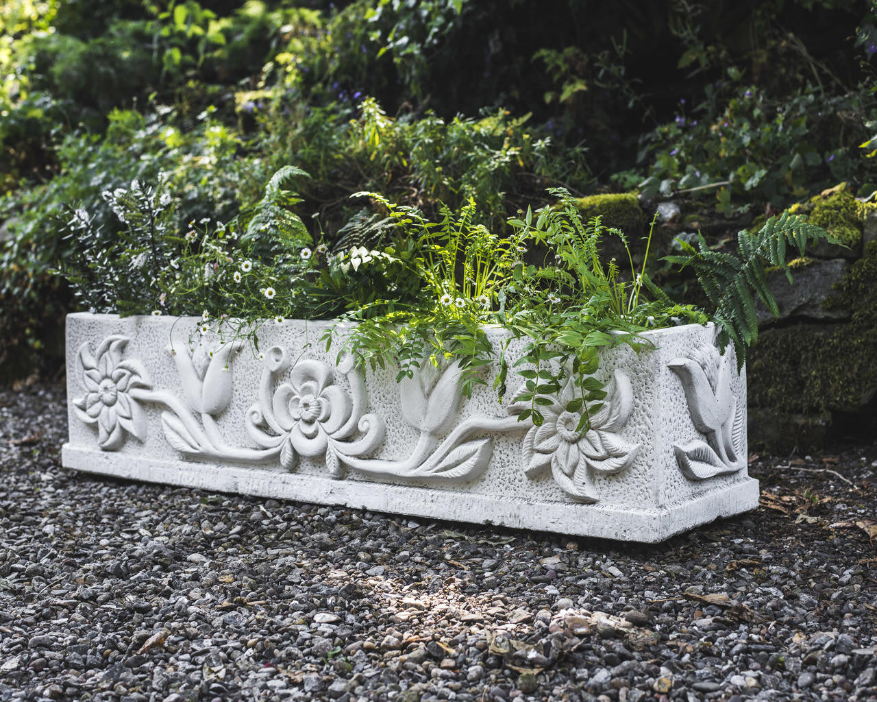 Extra Large Tulip design Stone Planter Trough