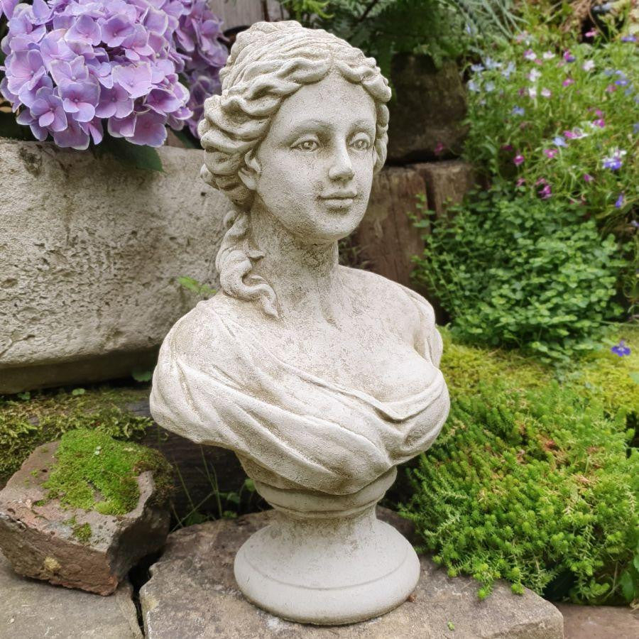 French Maid Bust Maiden Garden Ornament