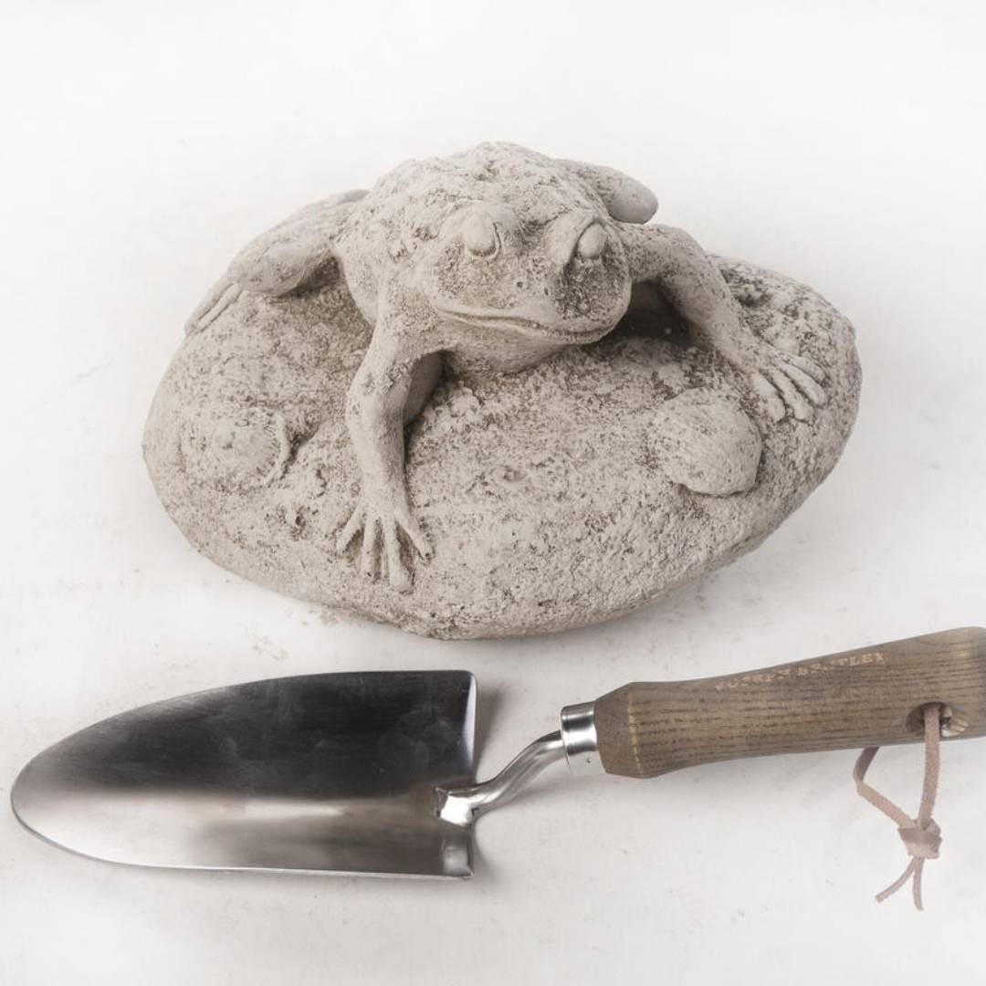 Frog On Rock Small Garden Ornament